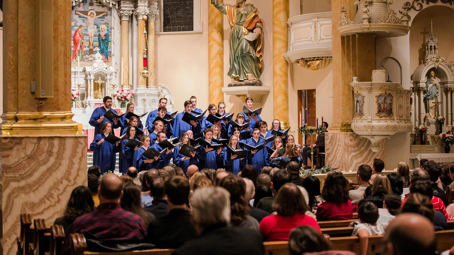 Our Capella students in saint Paul cathedral, Minneapolis